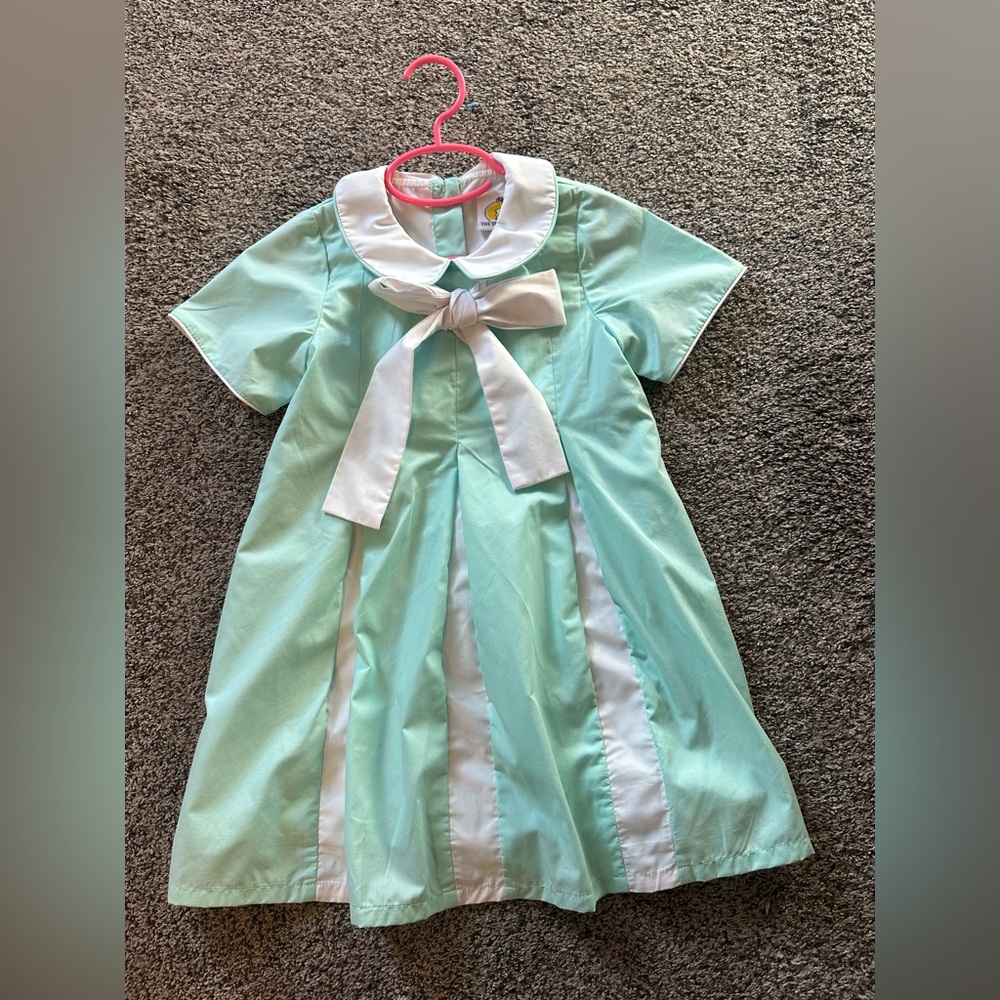 The Yellow Lamb Mint Green Dress with White Bow